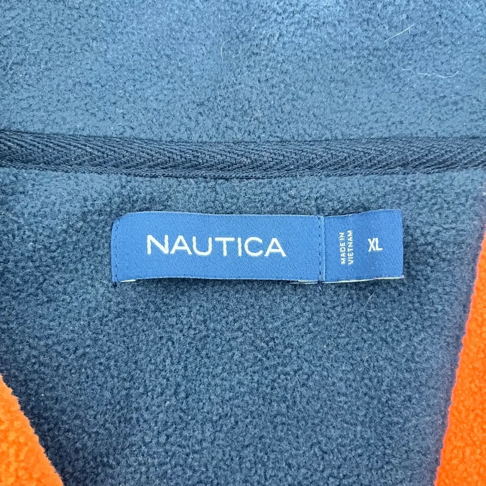 Nautica Mens Size X-Large Pullover Jacket Nautex Pier Orange 1/4‎ Zip Collared